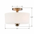 TRA-A3302-VG Crystorama Travis 2 Light Vibrant Gold Semi Flush Mount