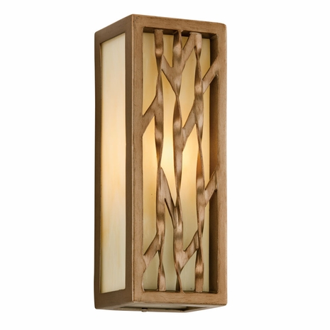 Troy Serengeti Exterior 1Lt Wall Lantern Medium Base with Painted Bronze Leaf Finish
