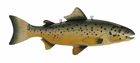 TS026 Authentic Models Trout Trade Sign, Two Sided