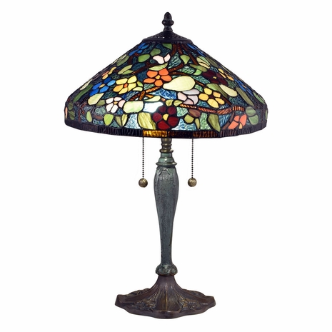 TT18189 Dale Tiffany Southern Garden Tiffany Brass Table Lamp