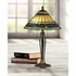 TT18190 Dale Tiffany Jeweled Leaves Tiffany Brass Table Lamp