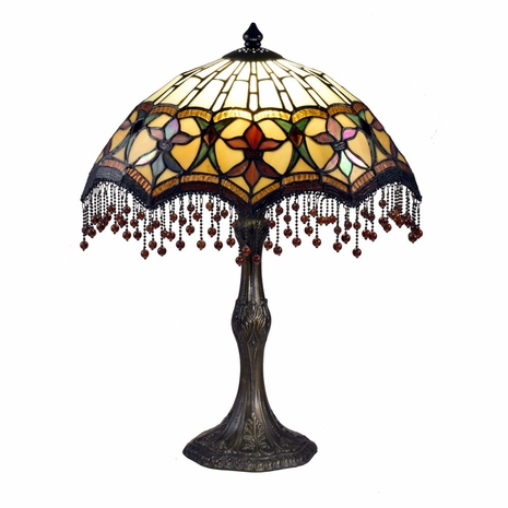TT19029 Springdale 20.5H Marquette Tiffany Table Lamp