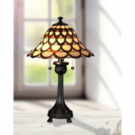 TT70110 Dale Tiffany Peacock Tiffany Table Lamp