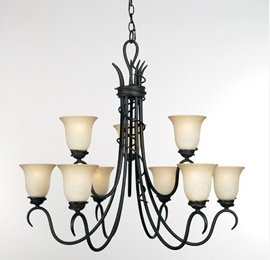 VA5009IB-DISC Quoizel Nine-Light Valeria Imperial Bronze Up-Light Chandelier Clearance Item