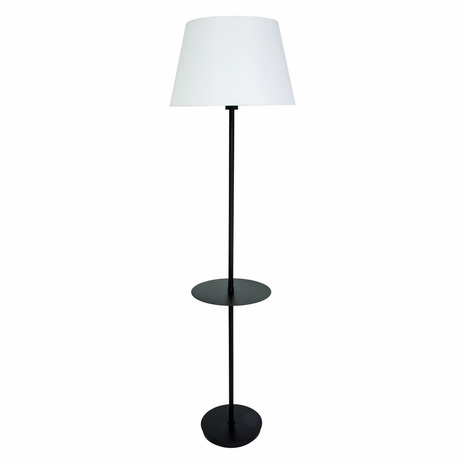 VER502-BLK House of Troy Vernon 3-Bulb Floor Lamp With Table In Black