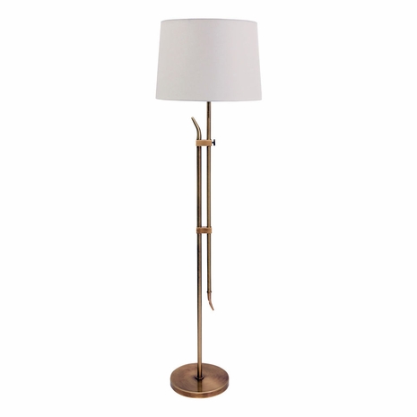W400-AB House of Troy 61" Windsor Adjustable Floor Lamp In Antique Brass