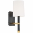 WES-9901-BK-GA Crystorama Weston 1 Light Black + Antique Gold Sconce