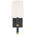 WES-9901-BK-GA Crystorama Weston 1 Light Black + Antique Gold Sconce