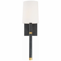 WES-9901-BK-GA Crystorama Weston 1 Light Black + Antique Gold Sconce