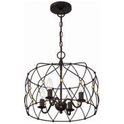 ZUC-A9030-EB-GA Crystorama Zucca 4 Light English Bronze + Antique Gold Lantern Chandelier