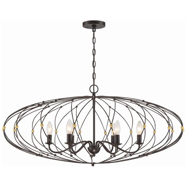 ZUC-A9036-EB-GA Crystorama Zucca 6 Light English Bronze +