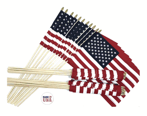 One Dozen 12"x18" USA Cotton Flags