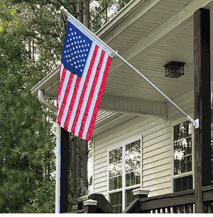 6' Spinner Flagpole Complete Flag Set With 2x3 Foot American Flag