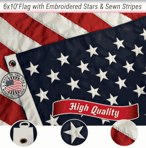 6'x10' Polyester American Flag<br>Made in USA