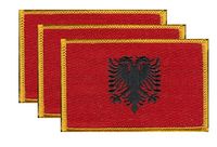 Albania Flag Patch<br>Pack of 3