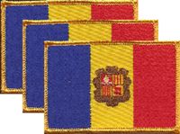 Andorra Flag Patch<br>Pack of 3