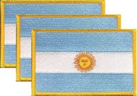 Argentina Flag Patch<br>Pack of 3
