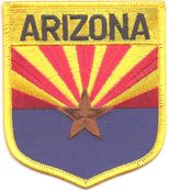 Arizona Flag Shield Patch<br>Pack of 3