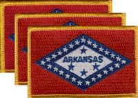 Arkansas Flag Patch<br>Pack of 3