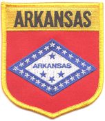 Arkansas Flag Shield Patch<br>Pack of 3