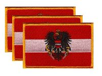 Austria with Eagle Flag Patch<br>Pack of 3