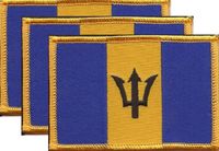 Barbados Flag Patch<br>Pack of 3