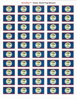 Belize Sheet of 50 Stickers
