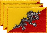 Bhutan Flag Patch<br>Pack of 3