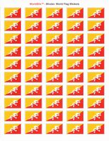 Bhutan Sheet of 50 Stickers