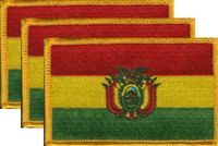 Bolivia Flag Patch<br>Pack of 3