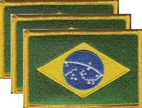 Brazil Flag Patch<br>Pack of 3