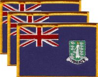 British Virgin Islands Flag Patch<br>Pack of 3