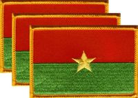 Burkina Faso Flag Patch<br>Pack of 3