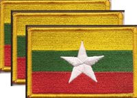 Burma Flag Patch<br>Pack of 3