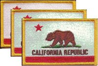 California Flag Patch<br>Pack of 3