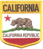 California Flag Shield Patch<br>Pack of 3