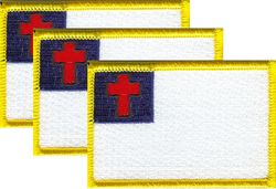Christian Flag Patch<br>Pack of 3