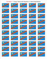 Congo, Democratic Republic of Sheet of 50 Stickers