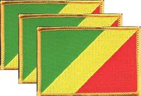 Congo, Republic Flag Patch<br>Pack of 3