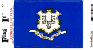 Connecticut Flag Decal<br>Pack of 6