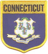 Connecticut Flag Shield Patch<br>Pack of 3