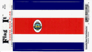 Costa Rica Flag Decal<br>Pack of 6