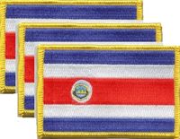 Costa Rica Flag Patch<br>Pack of 3