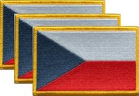Czech Republic Flag Patch<br>Pack of 3