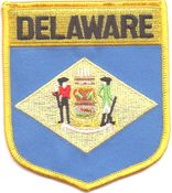Delaware Flag Shield Patch<br>Pack of 3
