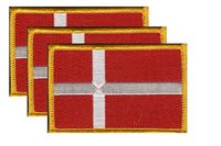 Denmark Flag Patch<br>Pack of 3