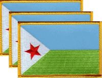 Djibouti Flag Patch<br>Pack of 3