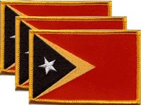 East Timor Flag Patch<br>Pack of 3