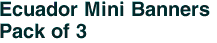 Ecuador Mini Banners <br>Pack of 3