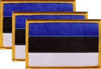 Estonia Flag Patch<br>Pack of 3